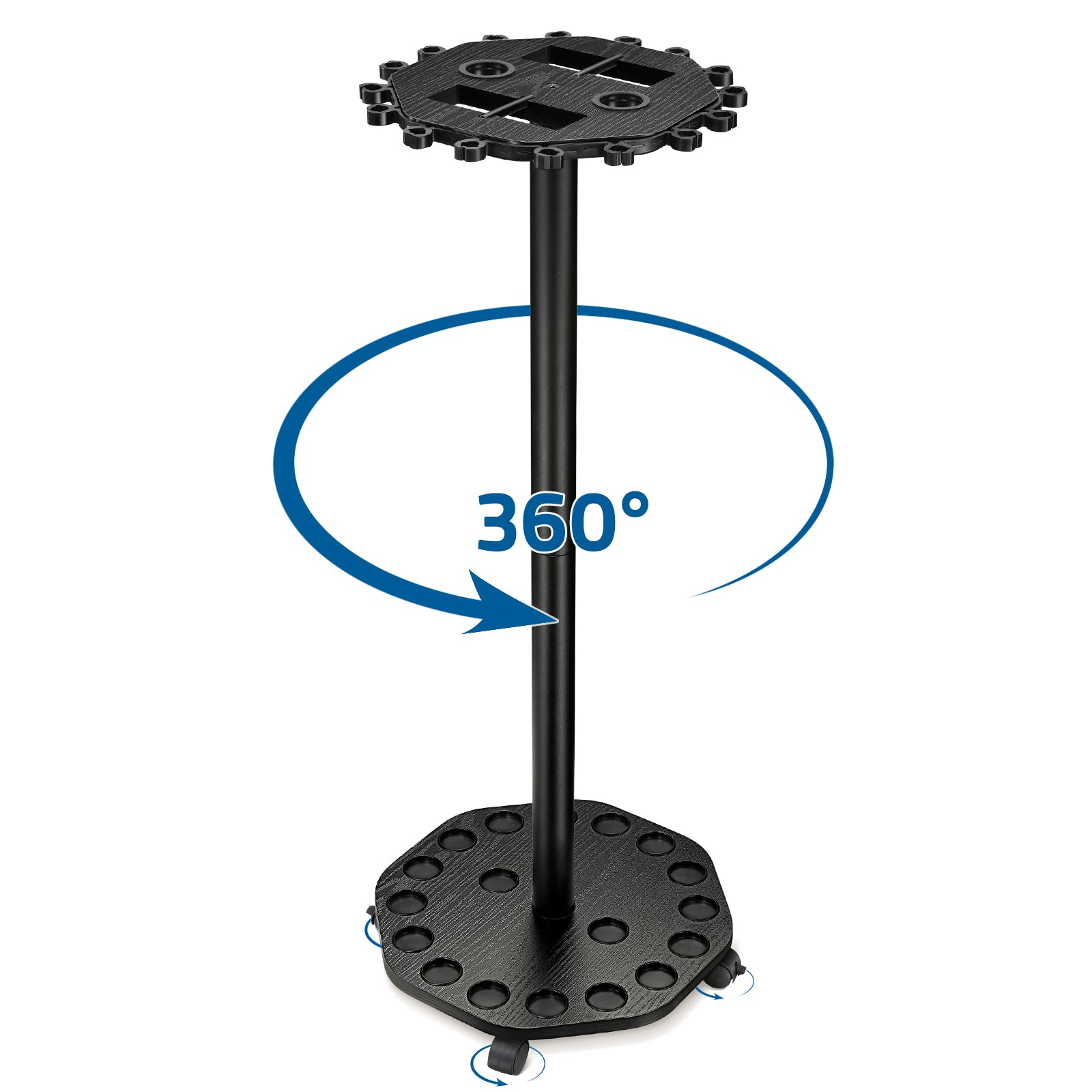 KEXMO Mobile Fishing Rod Holder Pole Rack for Garage, 360 Degree Lockable Wheels, Rigging Station, Heavy-Duty Steel Space-Saving Floor Stand, Holds 16 Combos, Fishing Gear Storage