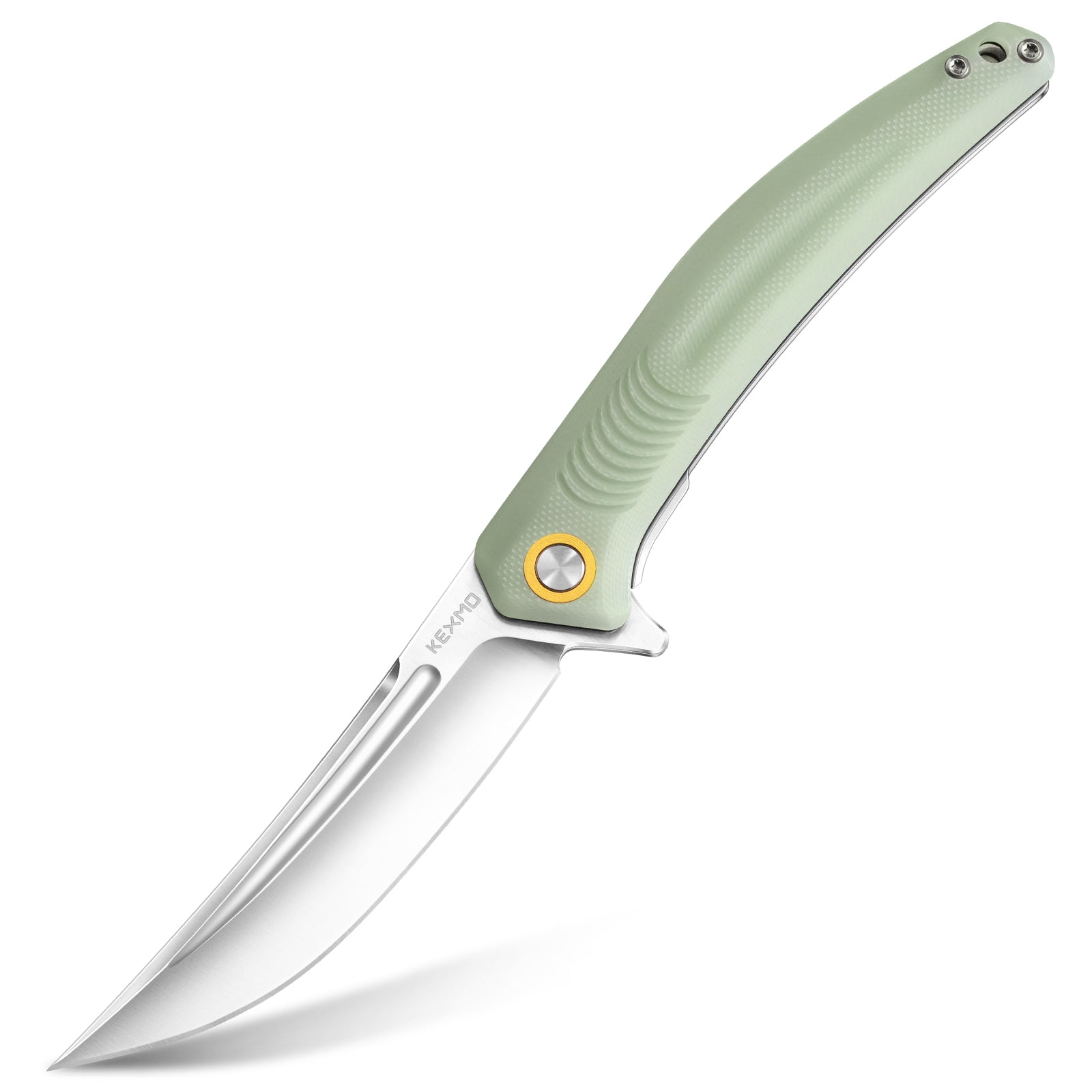 KEXMO Pocket Folding Knife, 3.34” Sharp 14C28N Stainless Steel Blade with Ergonomic G10 Handle and Deep-Carry Clip EDC Knives Liner Lock for Men Women Outdoor Indoor Camping Hiking Fishing