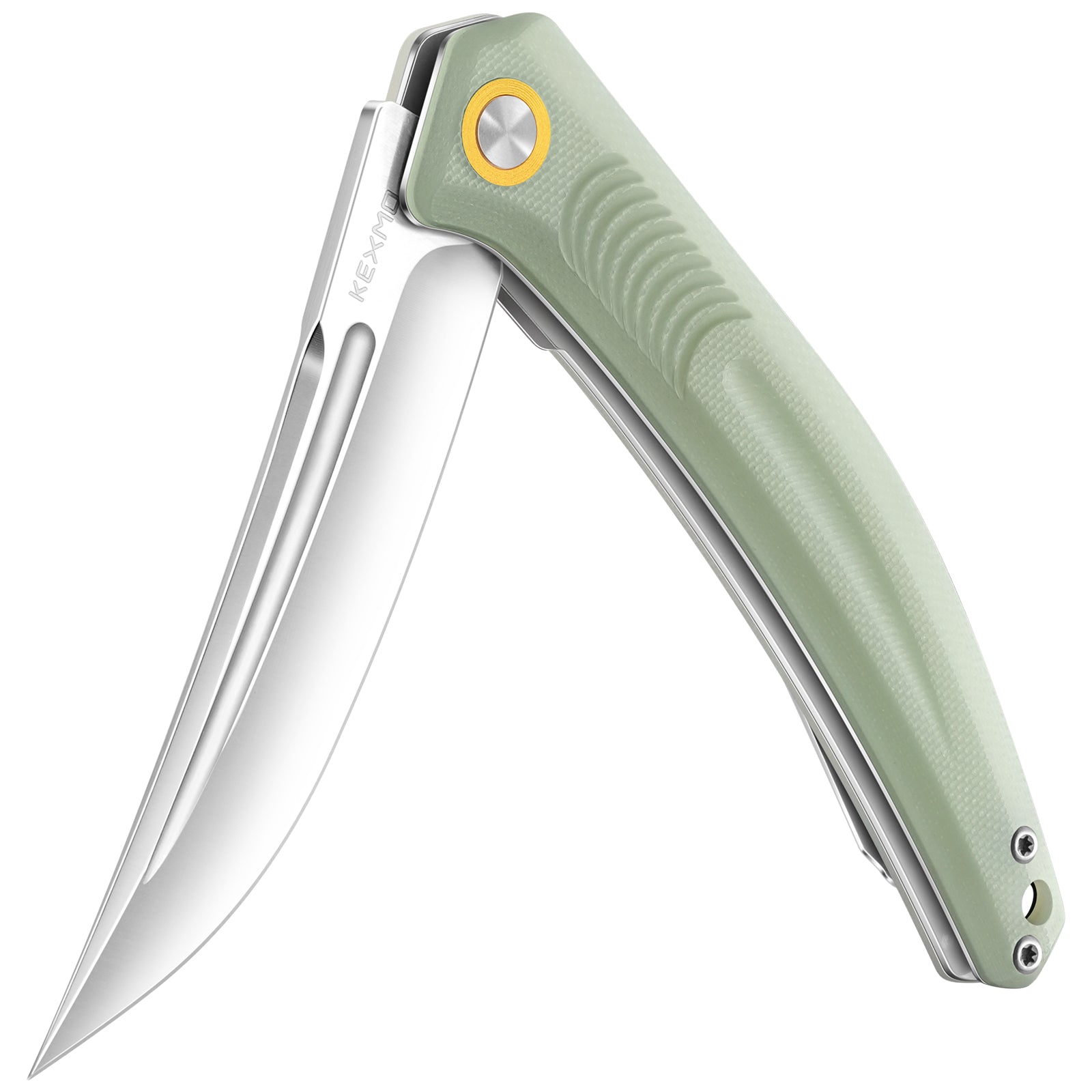 KEXMO Pocket Folding Knife, 3.34” Sharp 14C28N Stainless Steel Blade with Ergonomic G10 Handle and Deep-Carry Clip EDC Knives Liner Lock for Men Women Outdoor Indoor Camping Hiking Fishing
