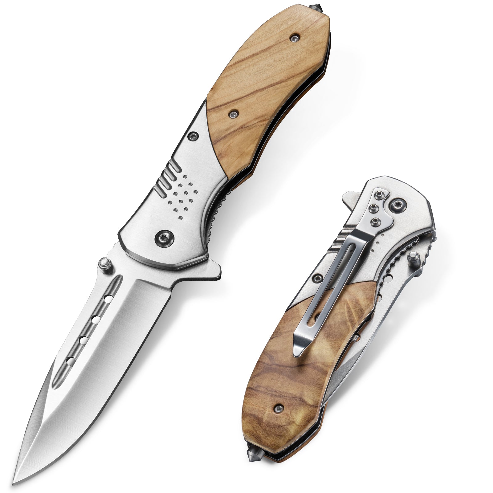 KEXMO Pocket Folding Knife - 3.46" Sharp Blade Tactical Pocket Knife with Clip, Glass Breaker - EDC Knives for Men Dad Women Hunting Survival Camping Fishing Hiking