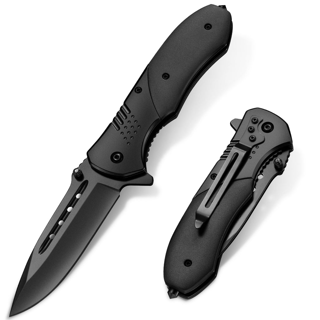 KEXMO Pocket Folding Knife - 3.46" Sharp Blade Tactical Pocket Knife with Clip, Glass Breaker - EDC Knives for Men Dad Women Hunting Survival Camping Fishing Hiking