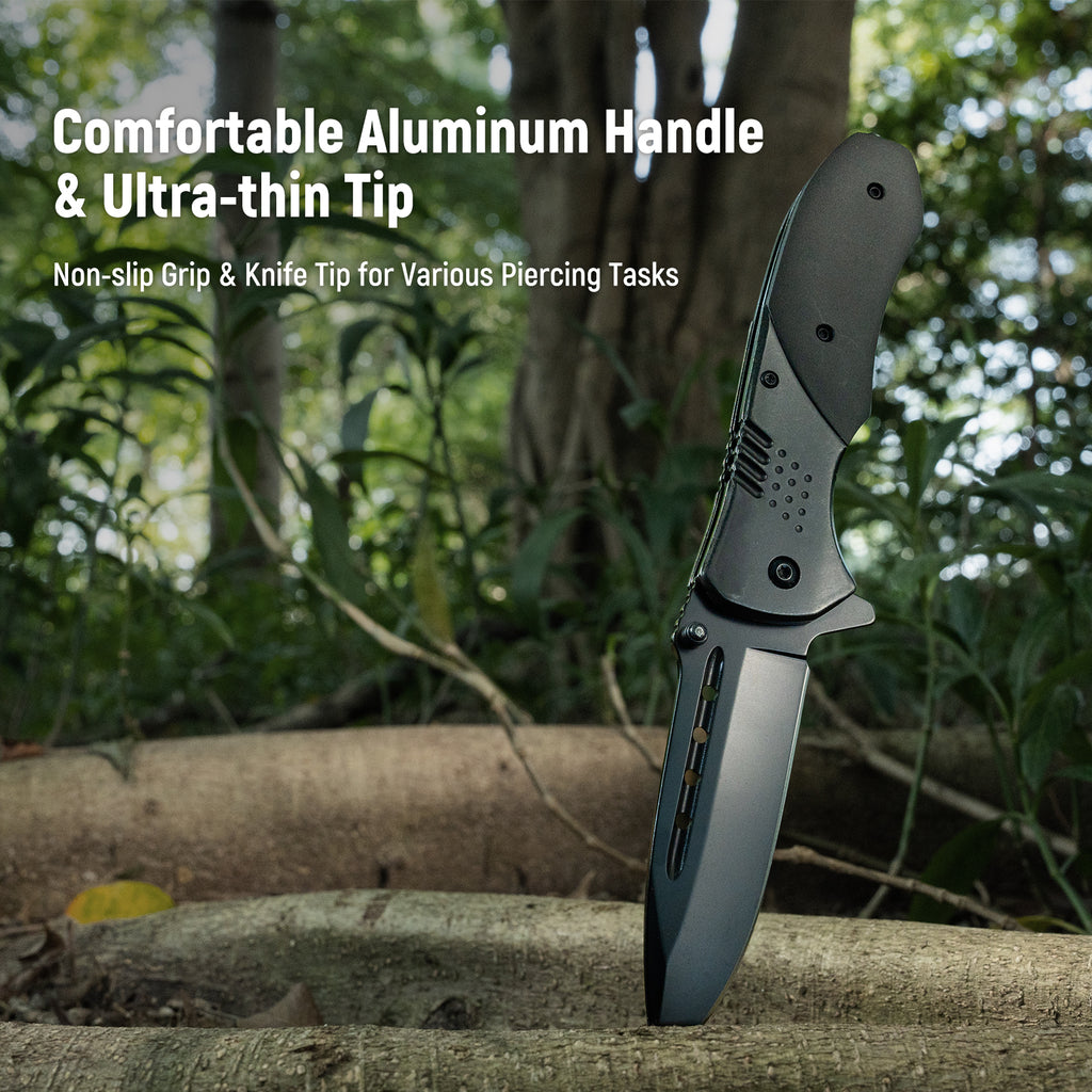 KEXMO Pocket Folding Knife - 3.46" Sharp Blade Tactical Pocket Knife with Clip, Glass Breaker - EDC Knives for Men Dad Women Hunting Survival Camping Fishing Hiking
